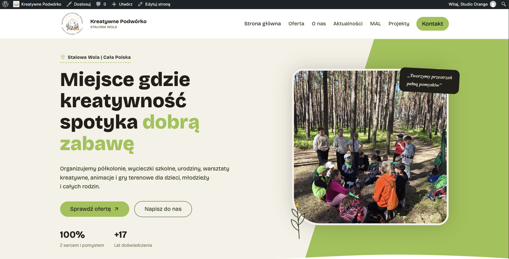 Strona Kreatywne Podwórko — animacje dla dzieci